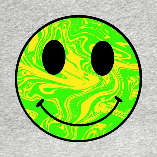 Neon swirled smiley face by CalliesArt